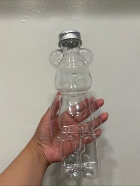 Clear BearBrick Bear Shaped Glass Bottle - Transparent
